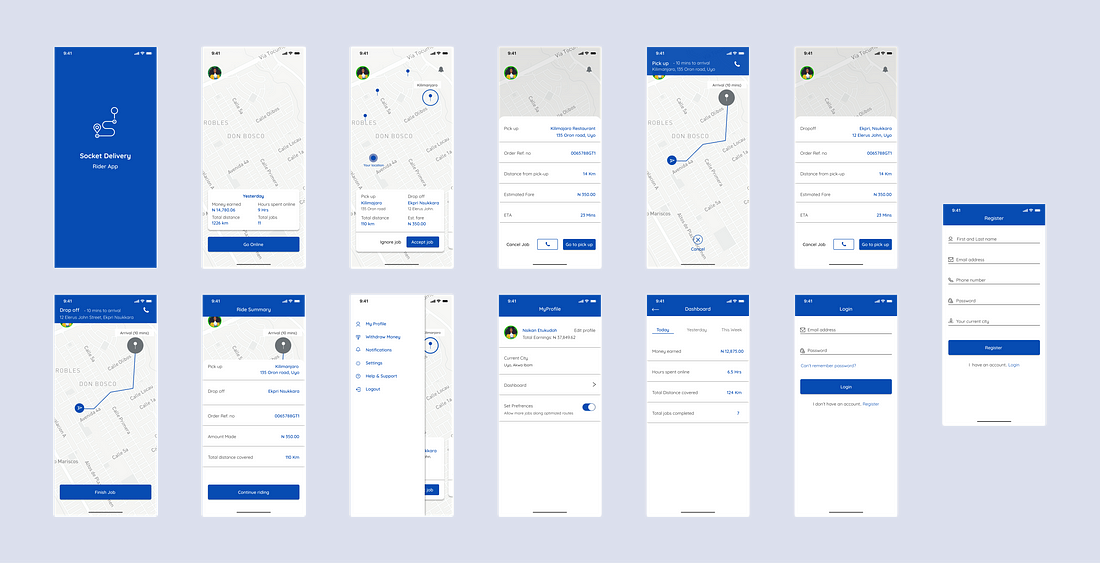 Designing a motorbike rider app for delivery services (Socket Delivery ...