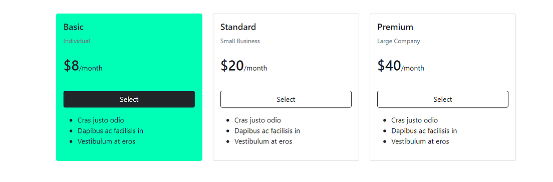 11 Bootstrap Pricing Table Examples | by Ordinary Coders | Level Up Coding