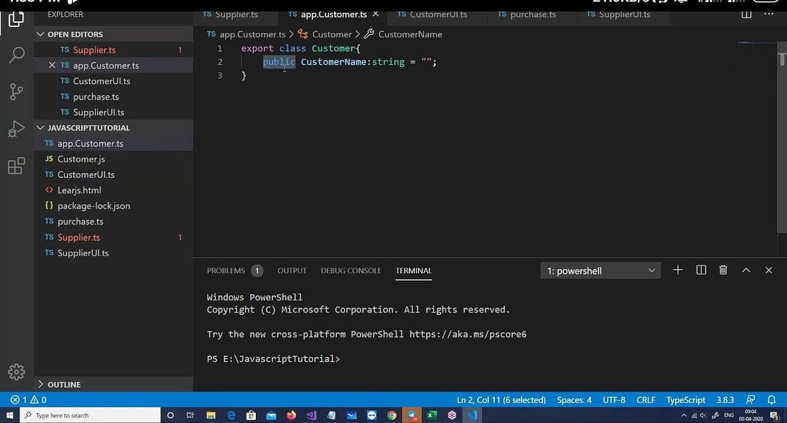 typescript class constructor