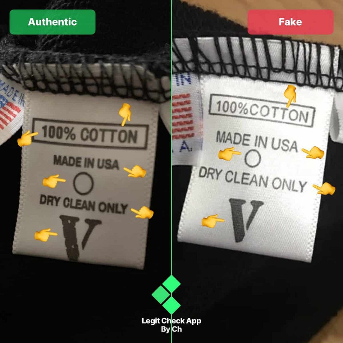 how to tell if a vlone shirt is fake