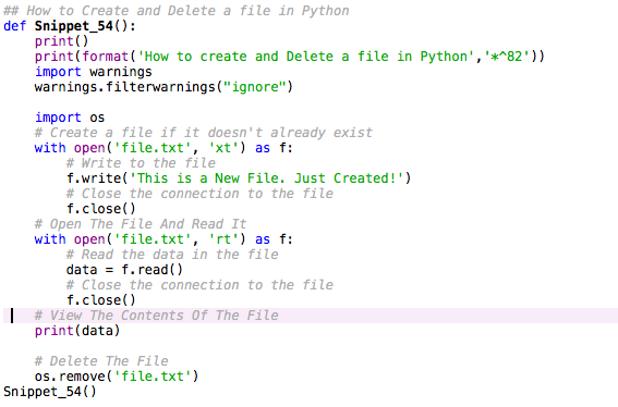 How to create and delete a file in Python Nilimesh