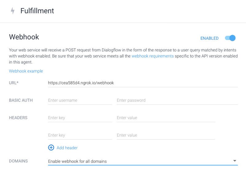 connect webook to get full list dialogflow