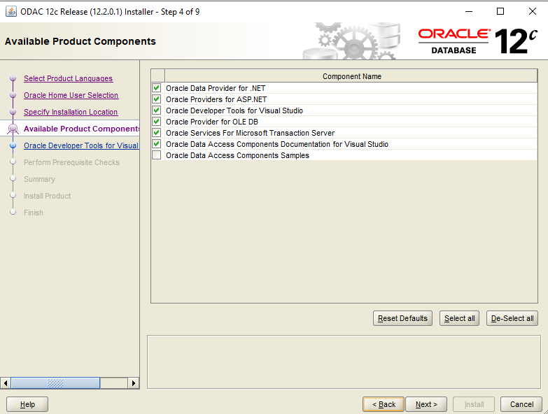 Visual Studio 2019 Professional Installing Oracle Data