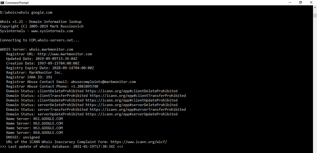 How to install and run whois command in Windows 10 by Mausam Singh