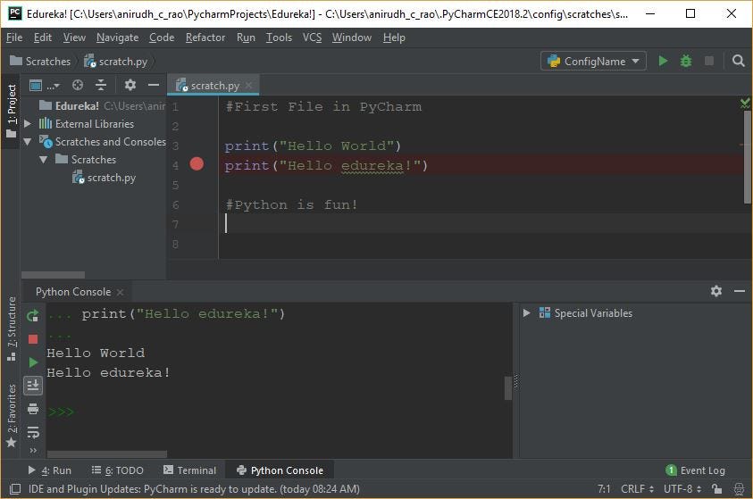 PyCharm Tutorial — A Beginner’s Guide To Write Python Code In PyCharm ...