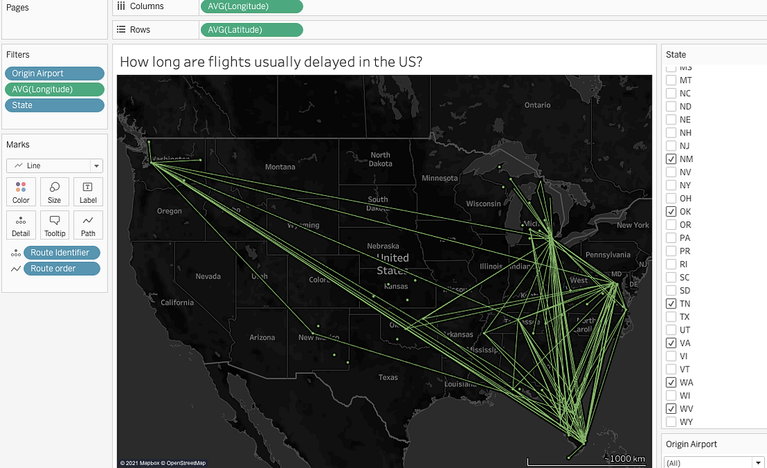 How to create flight path maps in Tableau? Example by Ksenia
