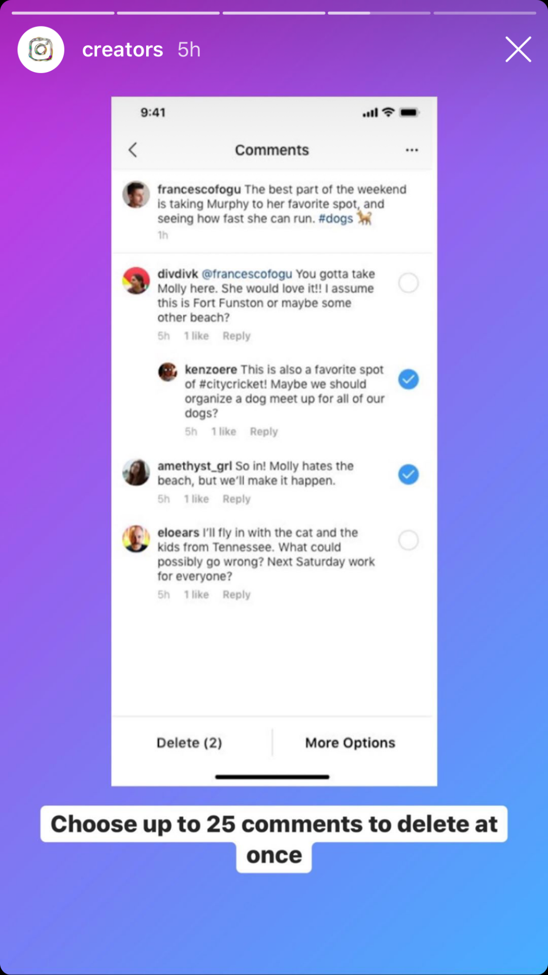 Bulk delete, block and manage Instagram comments