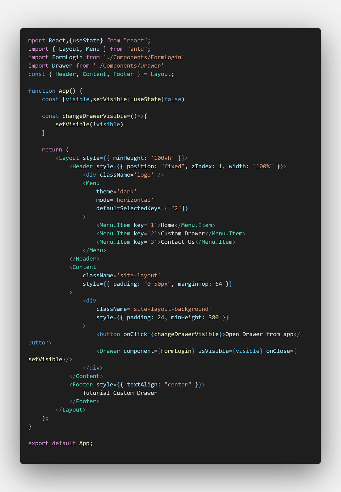 Create a custom drawer with React/Javascript by Danilo Rivera Medium