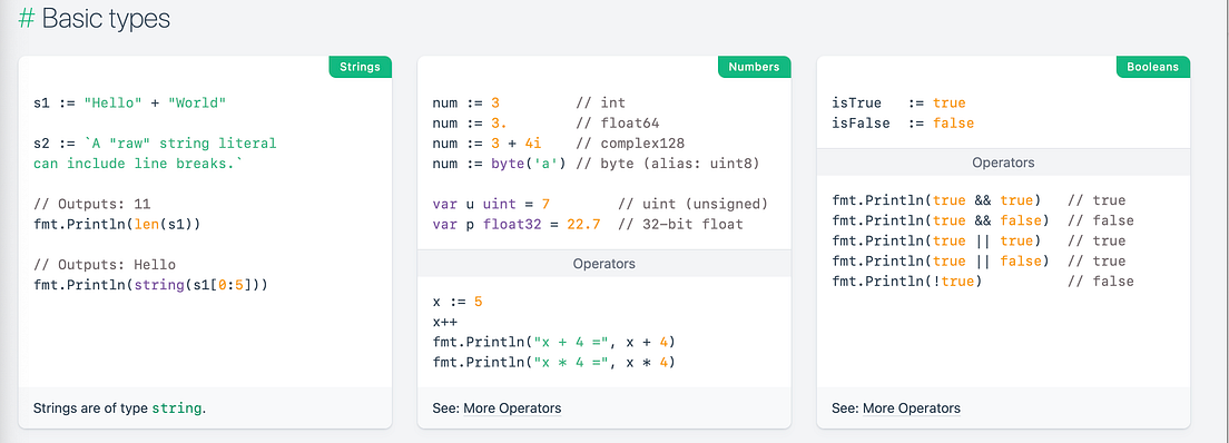 This Is The Best Go (Golang) Cheat Sheet! | by Manpreet Singh | Aug ...