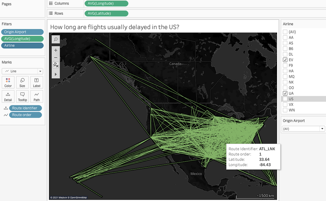 How to create flight path maps in Tableau? Example by Ksenia