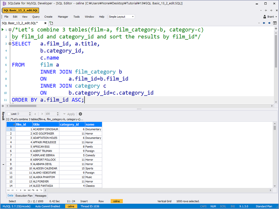 [SQL Basic] Let’s find out the movie genres by joining tables! — SQL