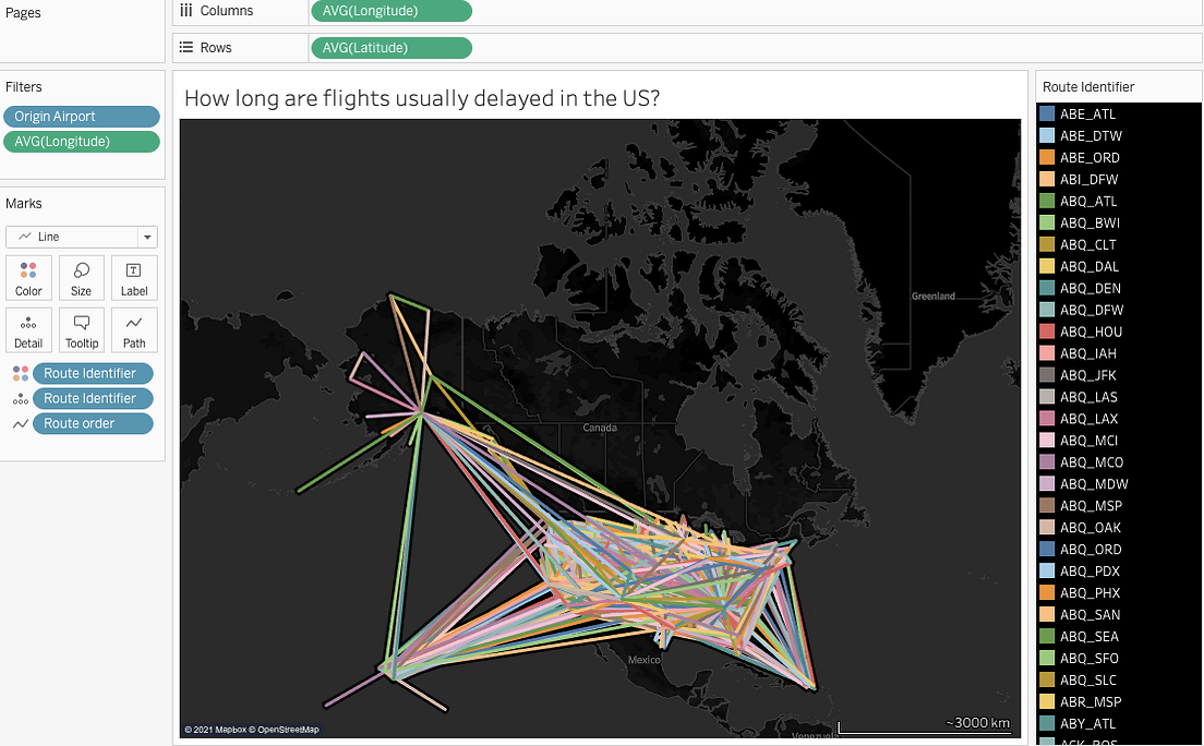 How to create flight path maps in Tableau? Example by Ksenia