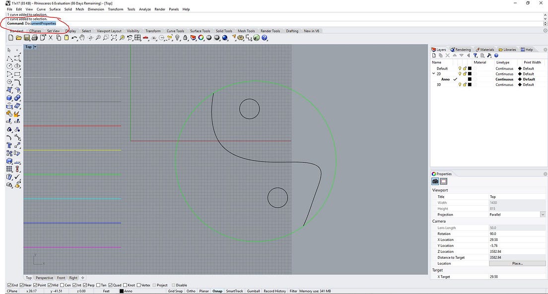 Rhino Tutorial Setting Line Weights, Line Types, Hatches, and