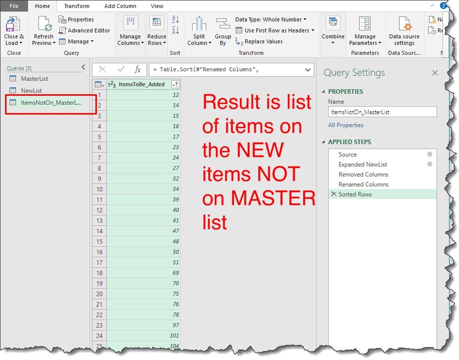 excel queries and connections rows loaded 1 errror