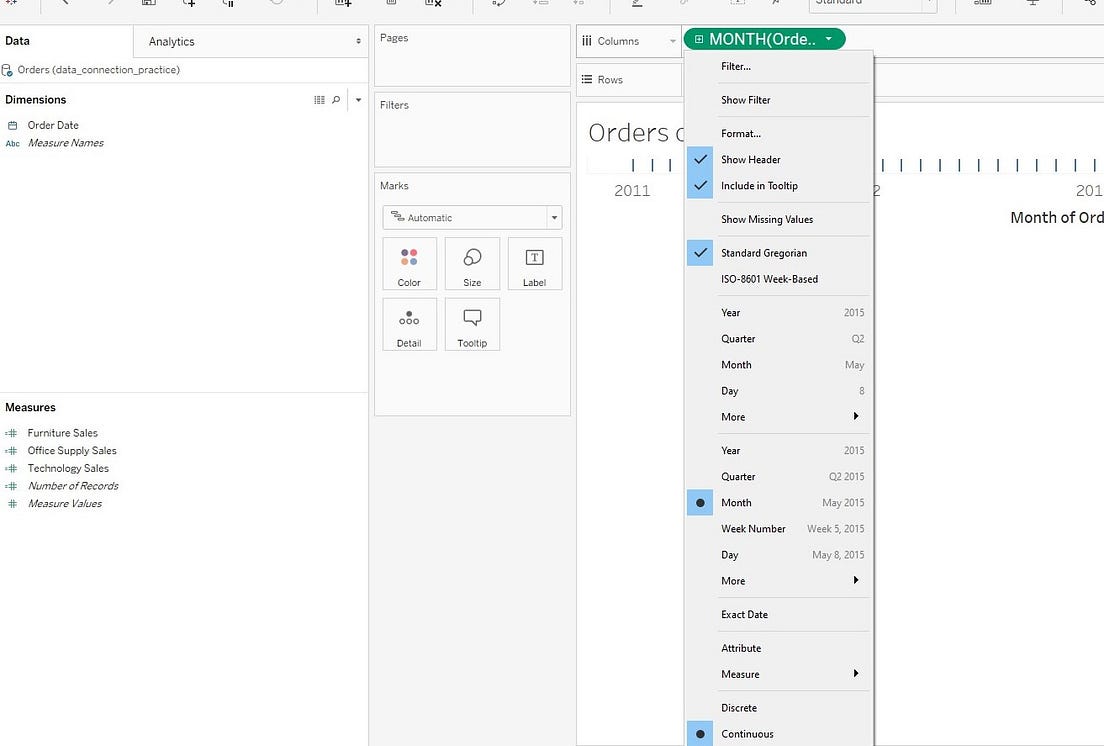 Using Tableau to Show Three Graphs on the Same Set of Axes by Joyce