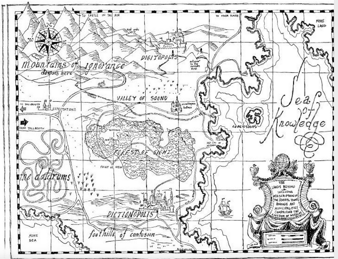 Mapping “The Phantom Tollbooth”. Following Milo’s iconic journey 