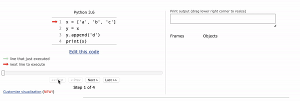The Python Tutor. A visualization of frame-by-frame code… | by Marco ...