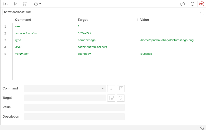 Automate file upload in Selenium IDE