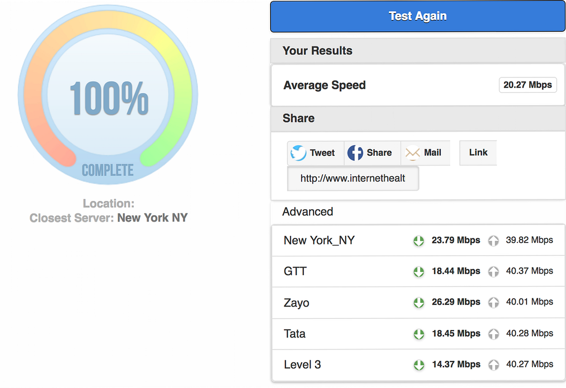 My upgraded Spectrum 1 gig (1Gbps) service was 13x slower than the 400Mbps service