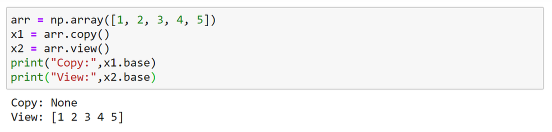 Numpy Copy and View. While executing the functions, some of… | by ...