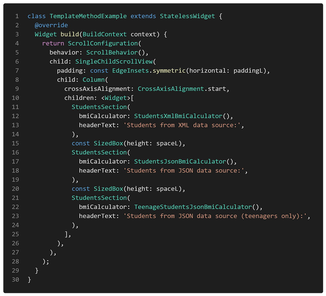 Flutter Design Patterns: 3 — Template Method | by Mangirdas Kazlauskas ...