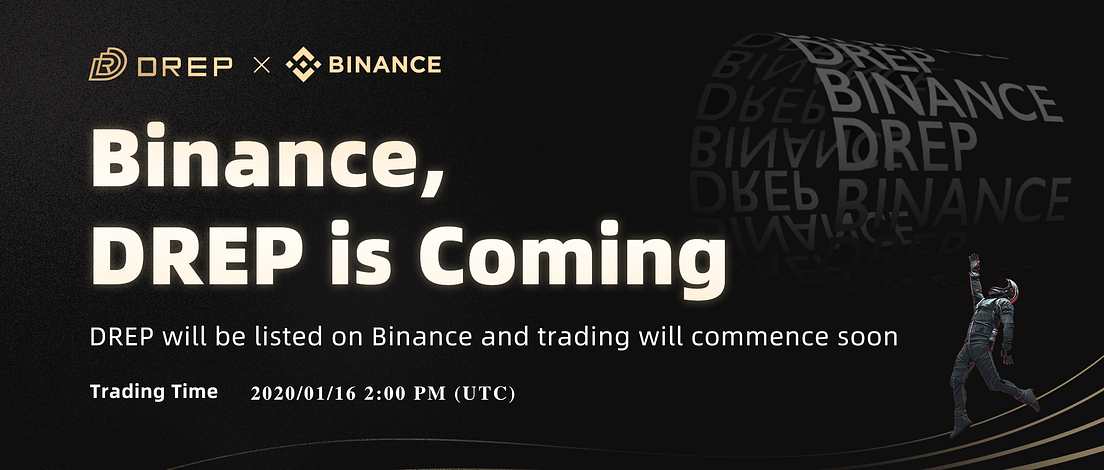 DREP Official Listing on Binance on 16th, Jan. | by DREP Foundation
