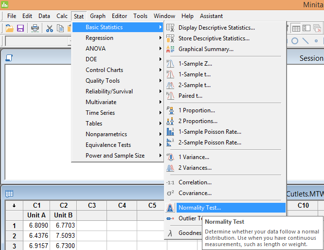 Hypothesis test minitab instantaceto