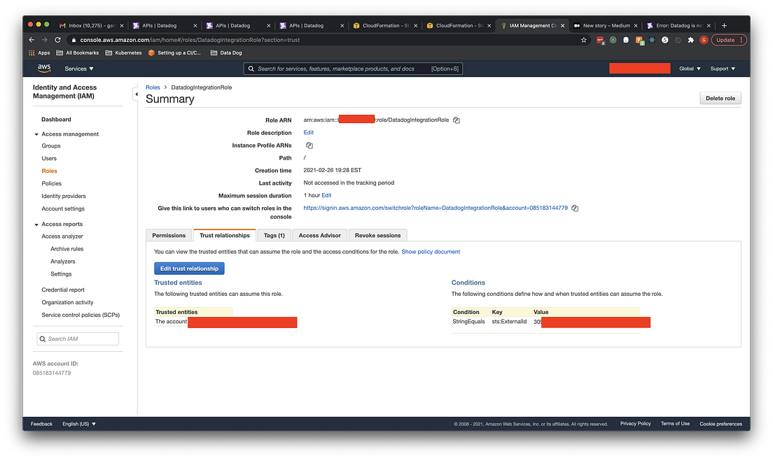 Step By Step with Pictures Installing the Datadog AWS Integration and