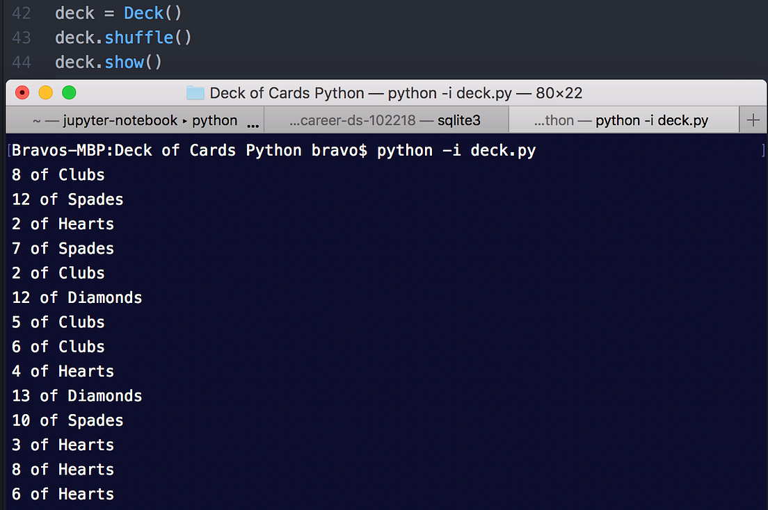 Build a Deck of Cards with OO Python | by Anthony Tapias | Medium