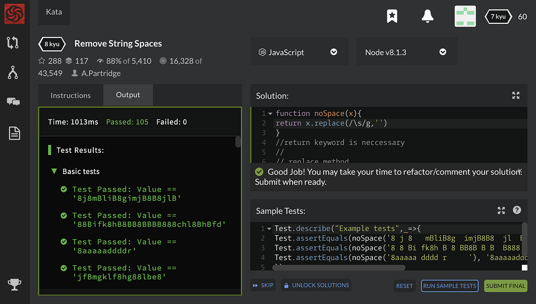 CodeWars Remove String Kata Level 8 By Priyesh Patel Problem 