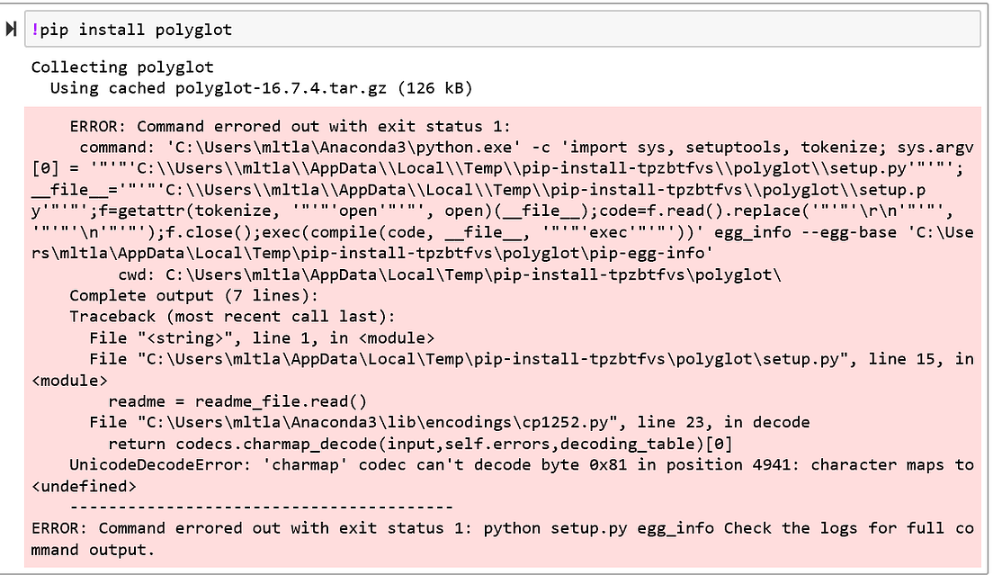 A Guide for using Polyglot on Windows | by ML Tlachac | Medium