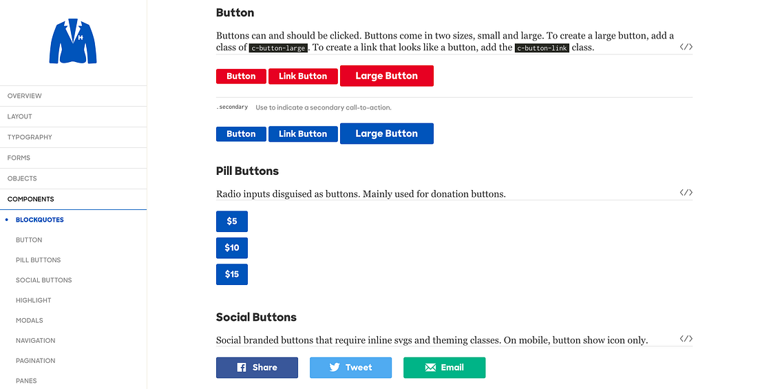 Pantsuit: The Hillary Clinton UI pattern library | by Mina Markham