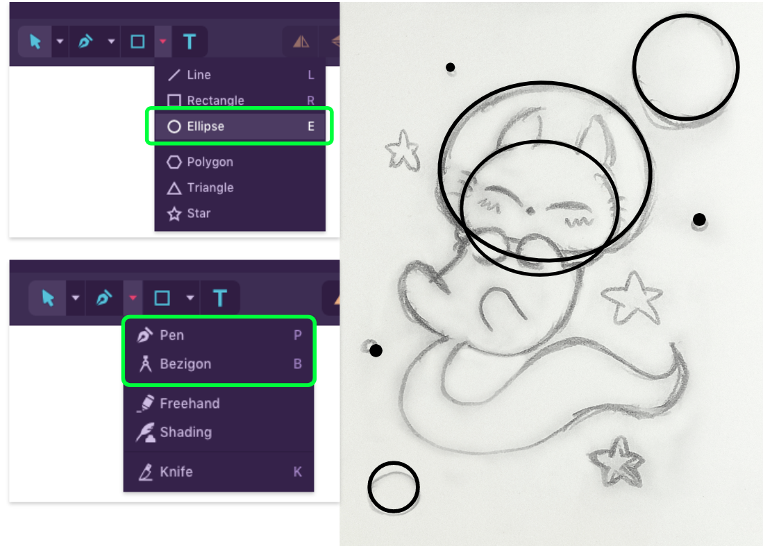 Make characters in gravit designer - apparelladeg