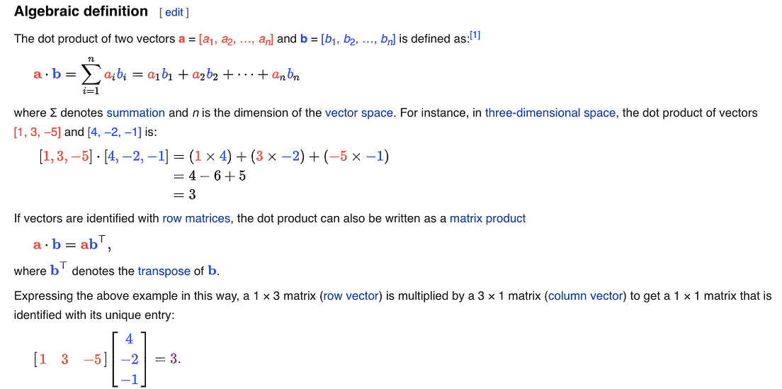 Understand Dot Products Matrix Multiplications Usage in Deep Learning