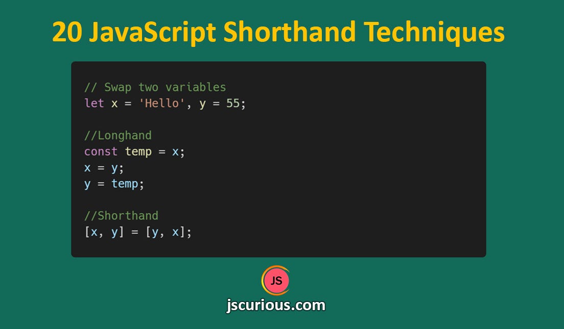Javascript Shorthand Techniques That Will Save Your Time By Amitav Mishra Javascript In Plain English