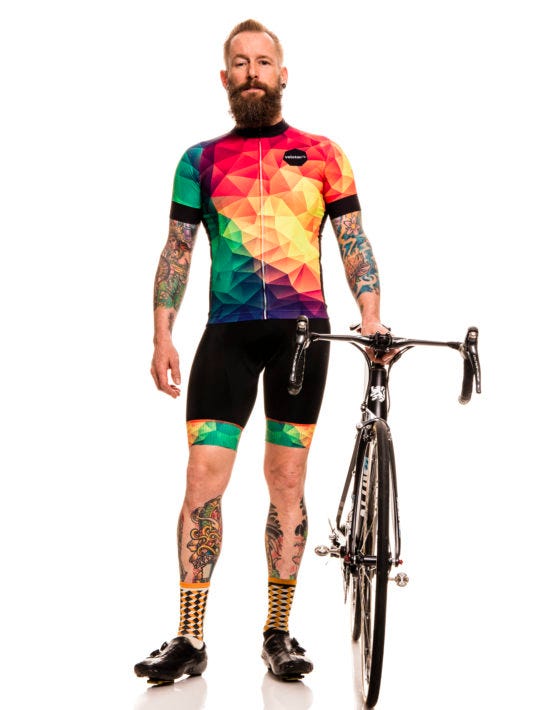 colorful cycling jerseys