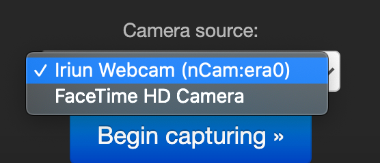 Camera source selection for video feed