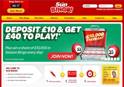The sun bingo login to my