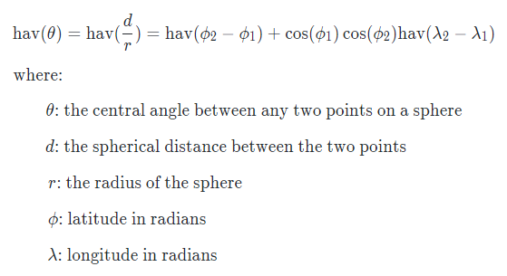 Haversine formula