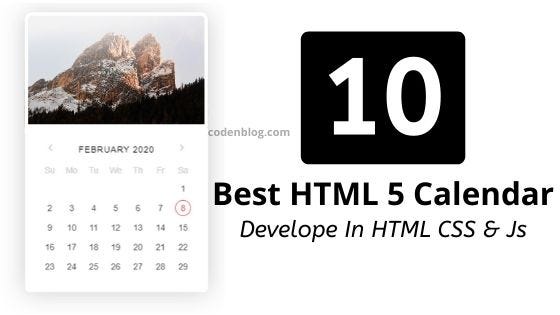 html5 calendar
