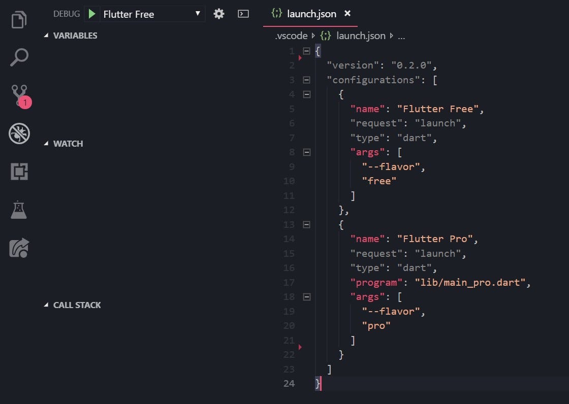 Flutter profiles in VSCode (Product flavors) | by Jonas De Vrient | Medium