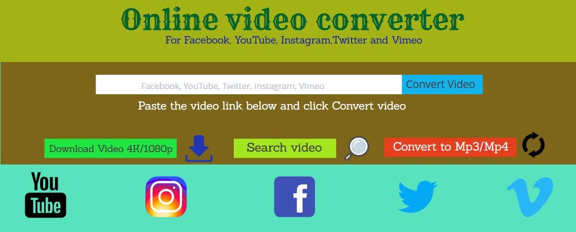 Online Video Converter for Facebook, YouTube, Twitter, Vimeo and Instagram  | by Ytb Converter | Medium