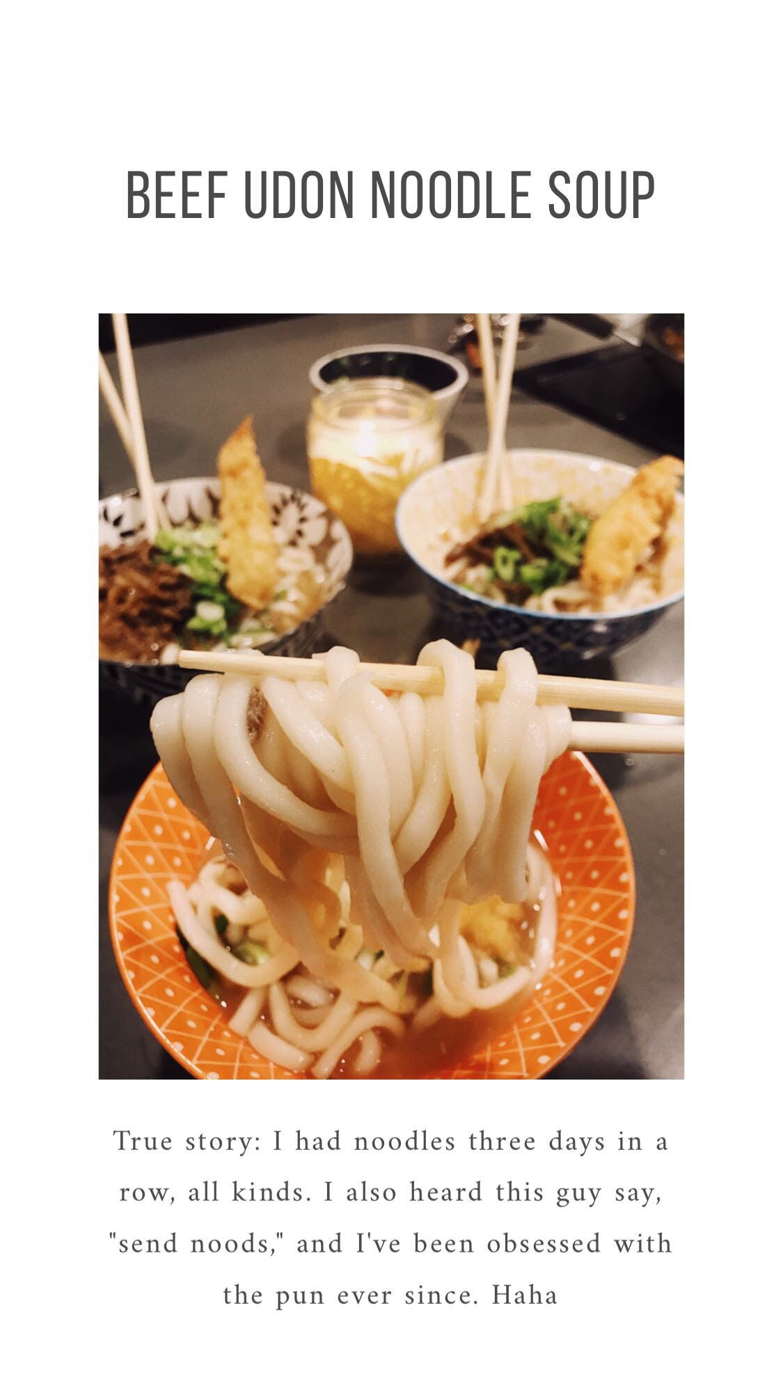 Beef udon noodle soup. Recipe by Sea of Words Medium