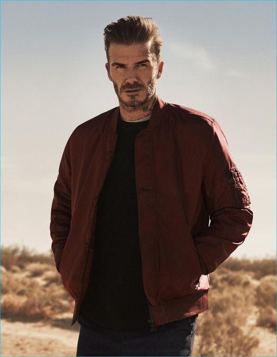 How to Style a Bomber Jacket In 5 Sleek Ways: The David Beckham Effect | by  Nour Algarah | Medium