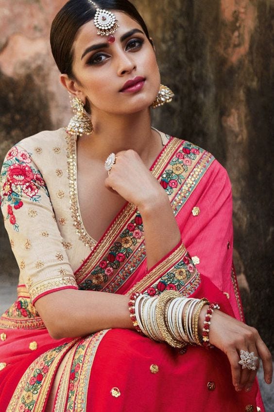 plus size wedding saree