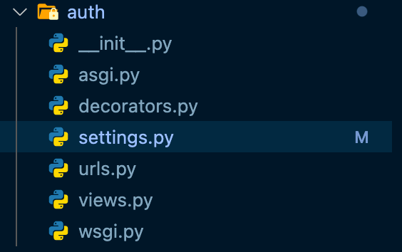 VScode screenshot of auth files
