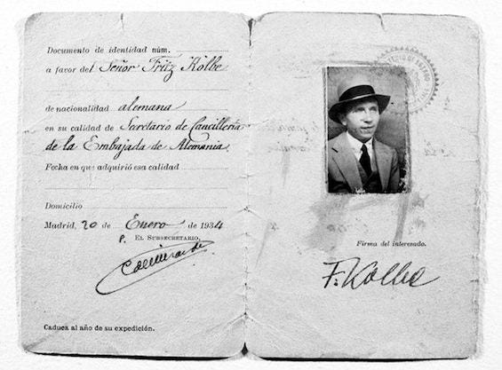 ID card for America’s top spy in Nazi Germany