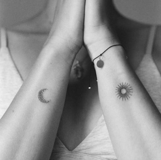 8 Moments To Remember From Tiny Moon And Sun Tattoo Tiny Moon And Sun Tattoo By Khatarine Medium