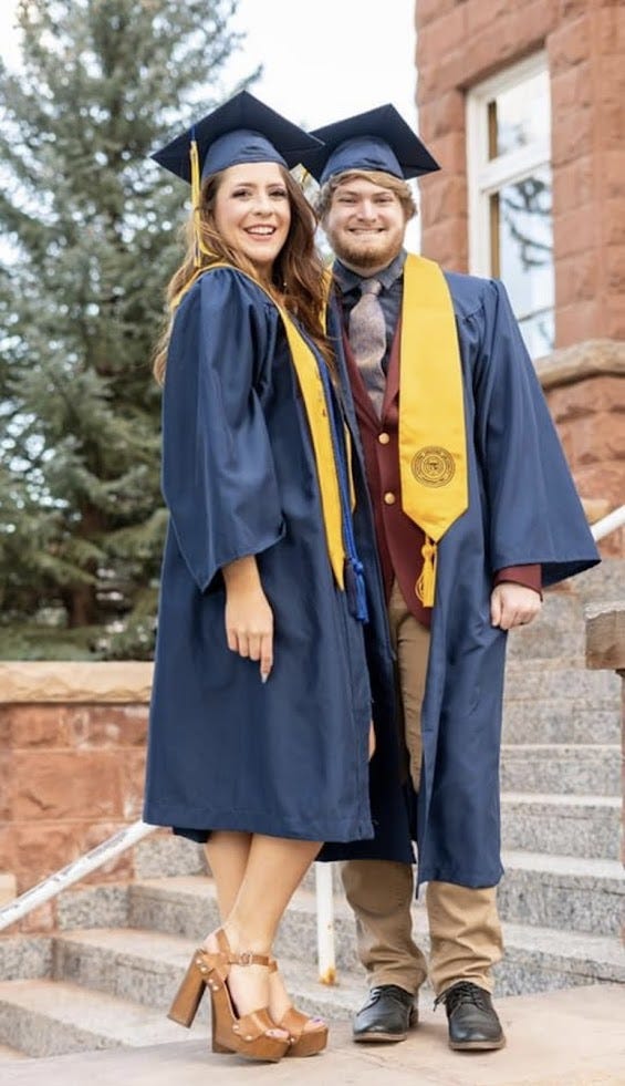 Northern Arizona University students in graduation caps and gowns