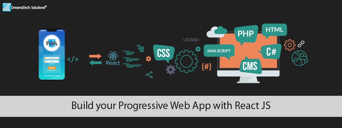 Build Your Progressive Web App With Help Of React Js By Dreamztech Solutions Progressive Web App Solution Medium